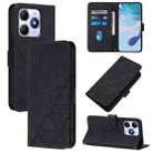 For Itel A90 Crossbody 3D Embossed Flip Leather Phone Case(Black) - 1