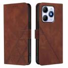For Itel A90 Crossbody 3D Embossed Flip Leather Phone Case(Brown) - 2