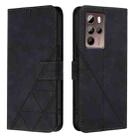 For HTC U24 Pro Crossbody 3D Embossed Flip Leather Phone Case(Black) - 2