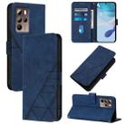 For HTC U24 Pro Crossbody 3D Embossed Flip Leather Phone Case(Blue) - 1