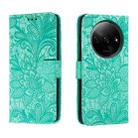 For Xiaomi Redmi A3 Lace Flower Embossing Flip Leather Phone Case(Green) - 1