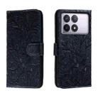 For Xiaomi Redmi K70 Lace Flower Embossing Flip Leather Phone Case(Dark Blue) - 1