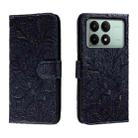 For Xiaomi Redmi K70E Lace Flower Embossing Flip Leather Phone Case(Dark Blue) - 1