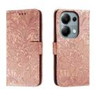 For Xiaomi Redmi Note 13 Pro 4G Lace Flower Embossing Flip Leather Phone Case(Rose Gold) - 1