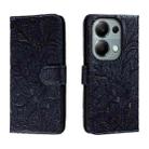 For Xiaomi Redmi Note 13 Pro 4G Lace Flower Embossing Flip Leather Phone Case(Dark Blue) - 1