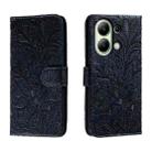 For Xiaomi Redmi Note 13 4G Lace Flower Embossing Flip Leather Phone Case(Dark Blue) - 1