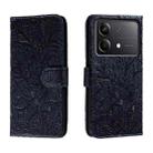 For Xiaomi Redmi Note 13R Pro Lace Flower Embossing Flip Leather Phone Case(Dark Blue) - 1