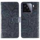 For Xiaomi 15 Lace Flower Embossing Flip Leather Phone Case(Dark Blue) - 1