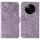 For Xiaomi Poco C61 4G Global Lace Flower Embossing Flip Leather Phone Case(Purple) - 1