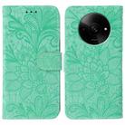 For Xiaomi Poco C61 4G Global Lace Flower Embossing Flip Leather Phone Case(Green) - 1