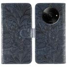 For Xiaomi Poco C61 4G Global Lace Flower Embossing Flip Leather Phone Case(Dark Blue) - 1