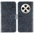 For Xiaomi Poco C75 4G / Poco M7 Lace Flower Embossing Flip Leather Phone Case(Dark Blue) - 1