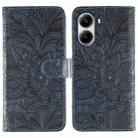 For Xiaomi Poco X7 Pro Lace Flower Embossing Flip Leather Phone Case(Dark Blue) - 1
