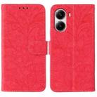 For Xiaomi Poco X7 Pro Lace Flower Embossing Flip Leather Phone Case(Red) - 1