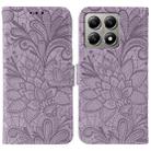 For Xiaomi 14T Lace Flower Embossing Flip Leather Phone Case(Purple) - 1