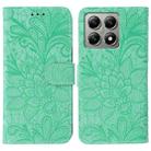 For Xiaomi 14T Lace Flower Embossing Flip Leather Phone Case(Green) - 1