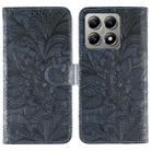 For Xiaomi 14T Lace Flower Embossing Flip Leather Phone Case(Dark Blue) - 1