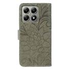 For Xiaomi 14T Pro Lace Flower Embossing Flip Leather Phone Case(Grey) - 3
