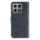 For Xiaomi 14T Pro Lace Flower Embossing Flip Leather Phone Case(Dark Blue) - 3