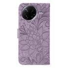 For Xiaomi Poco F7 Pro / Redmi K80 Lace Flower Embossing Flip Leather Phone Case(Purple) - 3