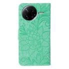 For Xiaomi Poco F7 Pro / Redmi K80 Lace Flower Embossing Flip Leather Phone Case(Green) - 3