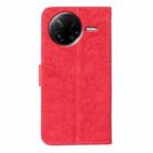 For Xiaomi Poco F7 Pro / Redmi K80 Lace Flower Embossing Flip Leather Phone Case(Red) - 3