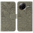 For Xiaomi Poco F7 Ultra / Redmi K80 Pro Lace Flower Embossing Flip Leather Phone Case(Grey) - 1