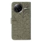 For Xiaomi Poco F7 Ultra / Redmi K80 Pro Lace Flower Embossing Flip Leather Phone Case(Grey) - 3