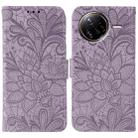 For Xiaomi Poco F7 Ultra / Redmi K80 Pro Lace Flower Embossing Flip Leather Phone Case(Purple) - 1