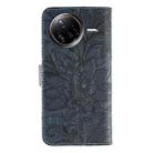 For Xiaomi Poco F7 Ultra / Redmi K80 Pro Lace Flower Embossing Flip Leather Phone Case(Dark Blue) - 3