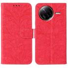 For Xiaomi Poco F7 Ultra / Redmi K80 Pro Lace Flower Embossing Flip Leather Phone Case(Red) - 1