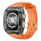 For Apple Watch SE 2023 44mm Modified PC Hybrid TPU Watch Case Band(Orange Clear Black) - 1