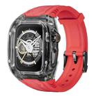 For Apple Watch SE 2023 44mm Modified PC Hybrid TPU Watch Case Band(Red Clear Black) - 1