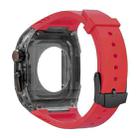 For Apple Watch SE 2023 44mm Modified PC Hybrid TPU Watch Case Band(Red Clear Black) - 2