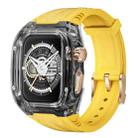 For Apple Watch SE 2023 44mm Modified PC Hybrid TPU Watch Case Band(Yellow Clear Black) - 1