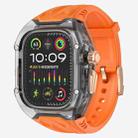 For Apple Watch Ultra 2 49mm Modified PC Hybrid TPU Watch Case Band(Orange Clear Black) - 1