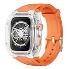 For Apple Watch Series 9 45mm Modified PC Hybrid TPU Watch Case Band(Orange Transparent) - 1