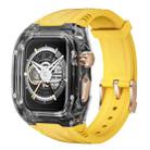 For Apple Watch Series 9 45mm Modified PC Hybrid TPU Watch Case Band(Yellow Clear Black) - 1