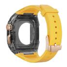 For Apple Watch Series 9 45mm Modified PC Hybrid TPU Watch Case Band(Yellow Clear Black) - 2