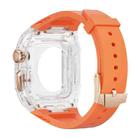 For Apple Watch Ultra 49mm Modified PC Hybrid TPU Watch Case Band(Orange Transparent) - 2