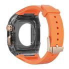 For Apple Watch SE 2022 44mm Modified PC Hybrid TPU Watch Case Band(Orange Clear Black) - 2
