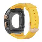 For Apple Watch SE 44mm Modified PC Hybrid TPU Watch Case Band(Yellow Clear Black) - 2