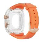 For Apple Watch Series 4 44mm Modified PC Hybrid TPU Watch Case Band(Orange Transparent) - 2