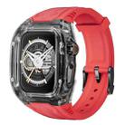 For Apple Watch Series 4 44mm Modified PC Hybrid TPU Watch Case Band(Red Clear Black) - 1