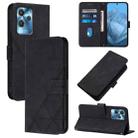 For Oukitel C32 Crossbody 3D Embossed Flip Leather Phone Case(Black) - 1