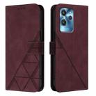 For Oukitel C32 Crossbody 3D Embossed Flip Leather Phone Case(Wine Red) - 2