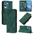 For Oukitel C32 Crossbody 3D Embossed Flip Leather Phone Case(Green) - 1