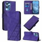 For Oukitel C32 Crossbody 3D Embossed Flip Leather Phone Case(Purple) - 1