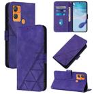 For Oukitel C33 Crossbody 3D Embossed Flip Leather Phone Case(Purple) - 1