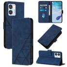 For Oukitel C35 / C36 Crossbody 3D Embossed Flip Leather Phone Case(Blue) - 1